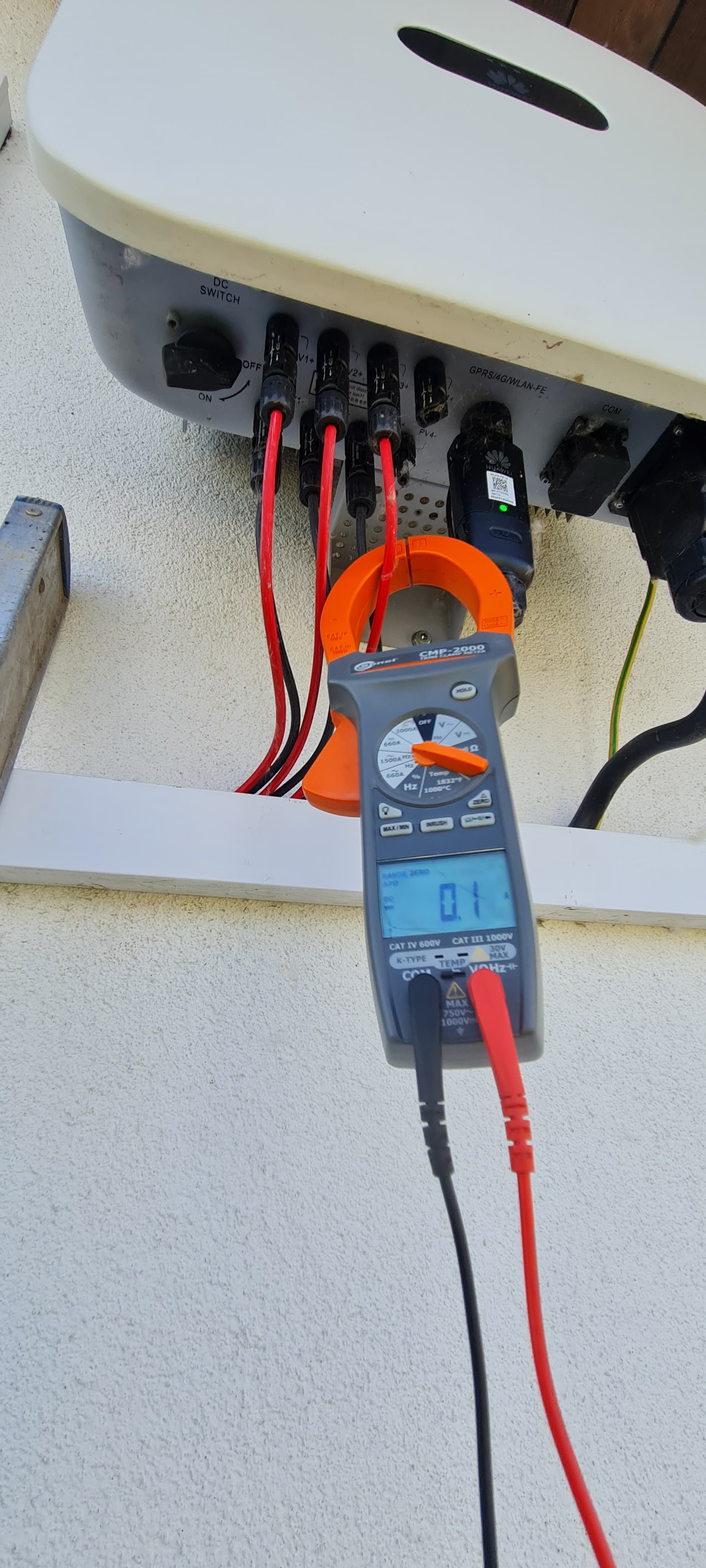 Instalacja elektryczna w trakcie pomiaru